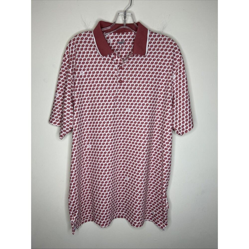 Puma Red and White Patterned Polo Shirt